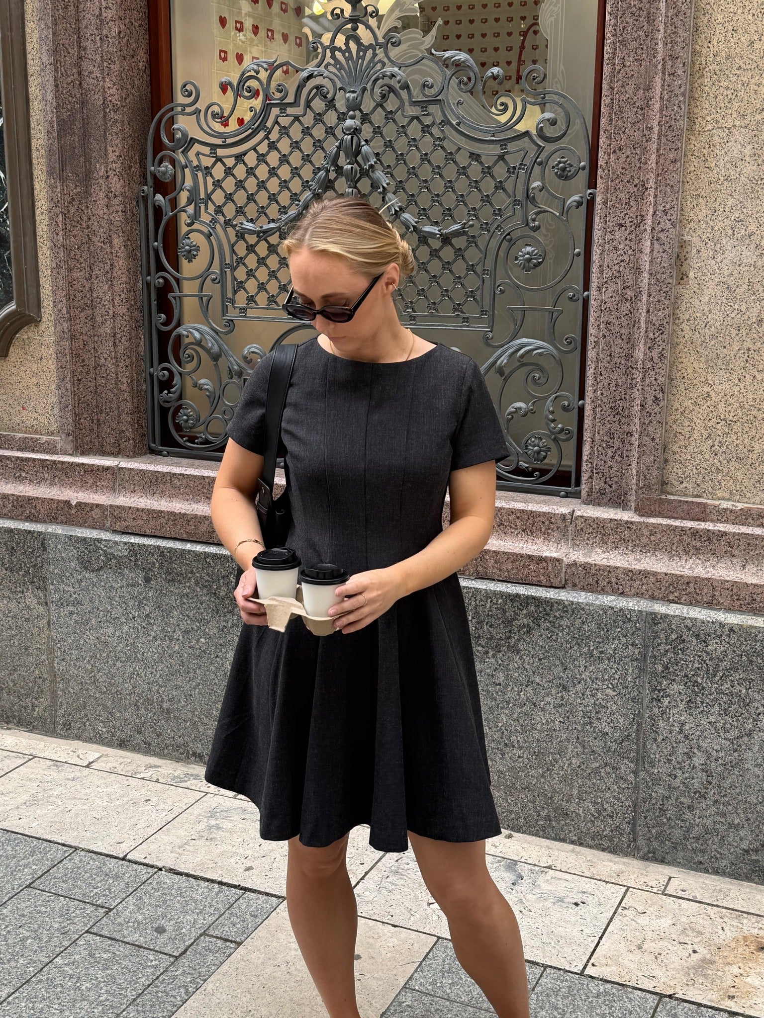 VMBESTIE Short Dress - Dark Grey Melange